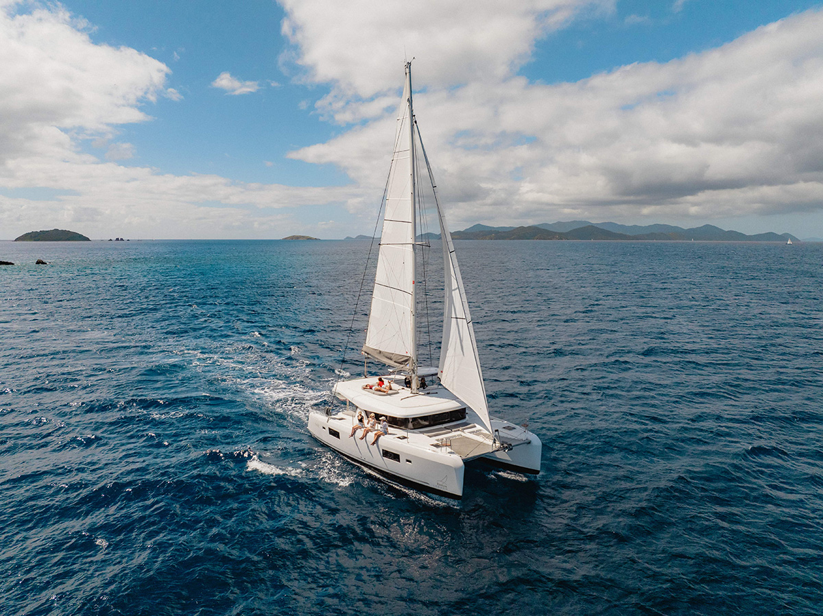 Catamaran yacht sailing 